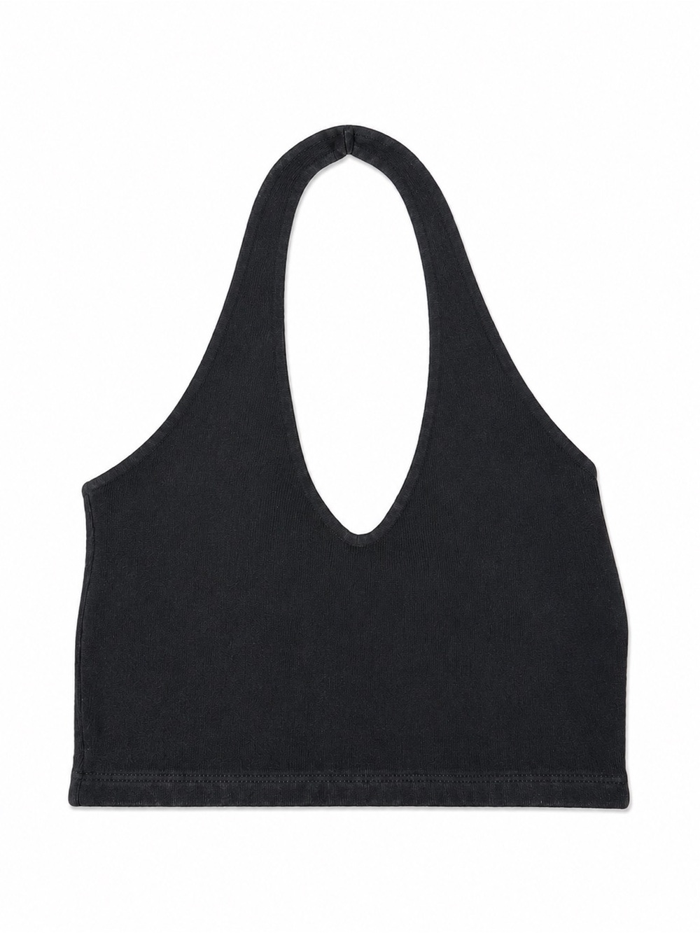 Brandy Melville Charcoal Gray/Black Halter Crop Tank Top, one size